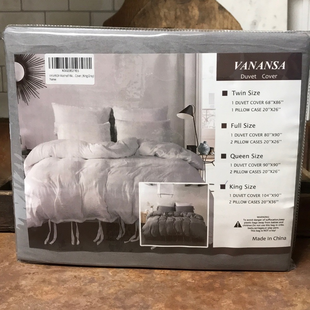 Vanessa King Size Duvet Cover (gray)